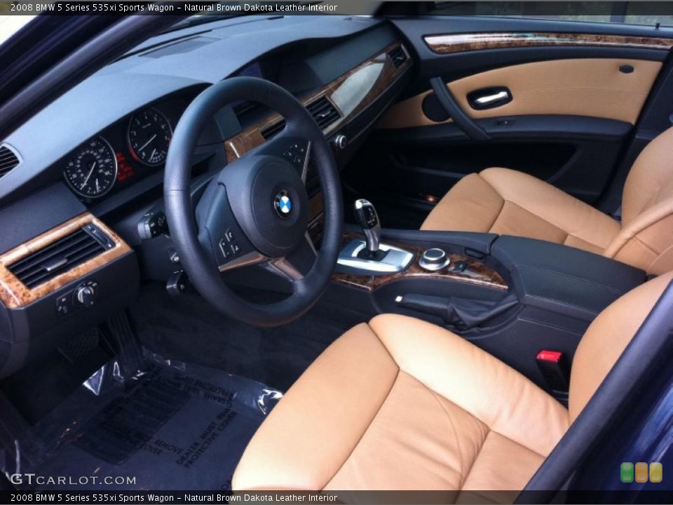 Natural Brown Dakota Leather Interior Prime Interior for the 2008 BMW 5 Series 535xi Sports Wagon #39212510