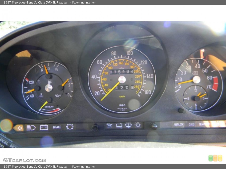 Palomino Interior Gauges for the 1987 Mercedes-Benz SL Class 560 SL Roadster #39219878