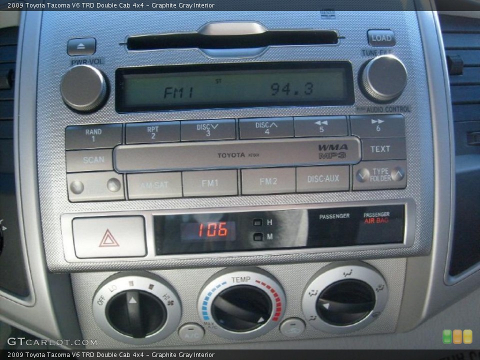 Graphite Gray Interior Controls for the 2009 Toyota Tacoma V6 TRD Double Cab 4x4 #39222590