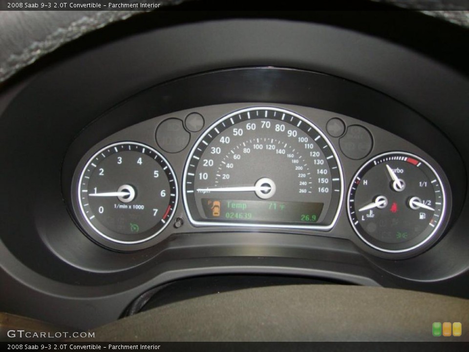 Parchment Interior Gauges for the 2008 Saab 9-3 2.0T Convertible #39222834