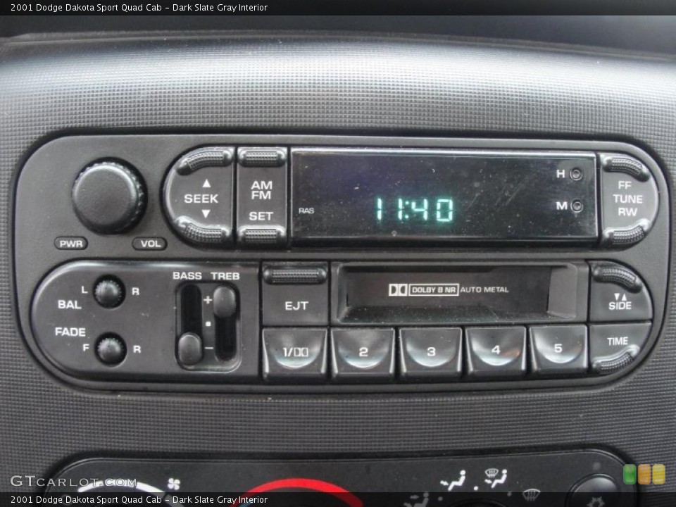 Dark Slate Gray Interior Controls for the 2001 Dodge Dakota Sport Quad Cab #39229042