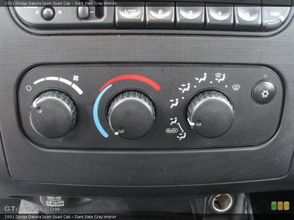 Dark Slate Gray Interior Controls for the 2001 Dodge Dakota Sport Quad Cab #39229058