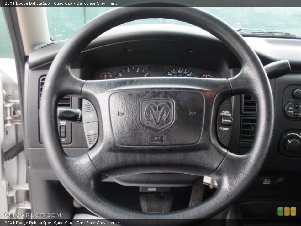 Dark Slate Gray Interior Steering Wheel for the 2001 Dodge Dakota Sport Quad Cab #39229074