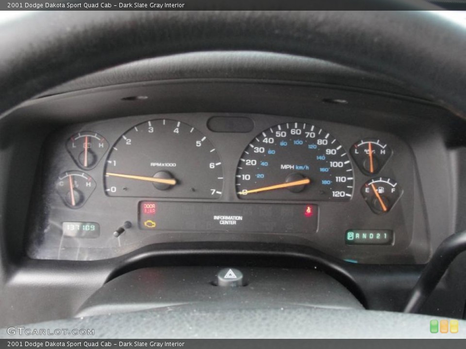 Dark Slate Gray Interior Gauges for the 2001 Dodge Dakota Sport Quad Cab #39229094