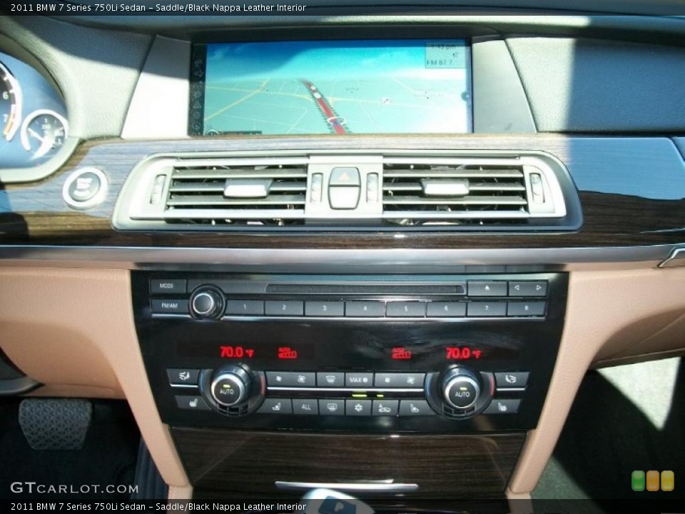 Saddle/Black Nappa Leather Interior Navigation for the 2011 BMW 7 Series 750Li Sedan #39232735