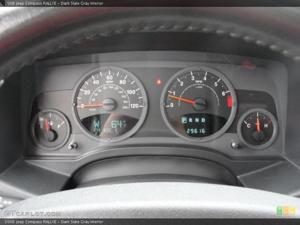 Dark Slate Gray Interior Gauges for the 2008 Jeep Compass RALLYE #39237025