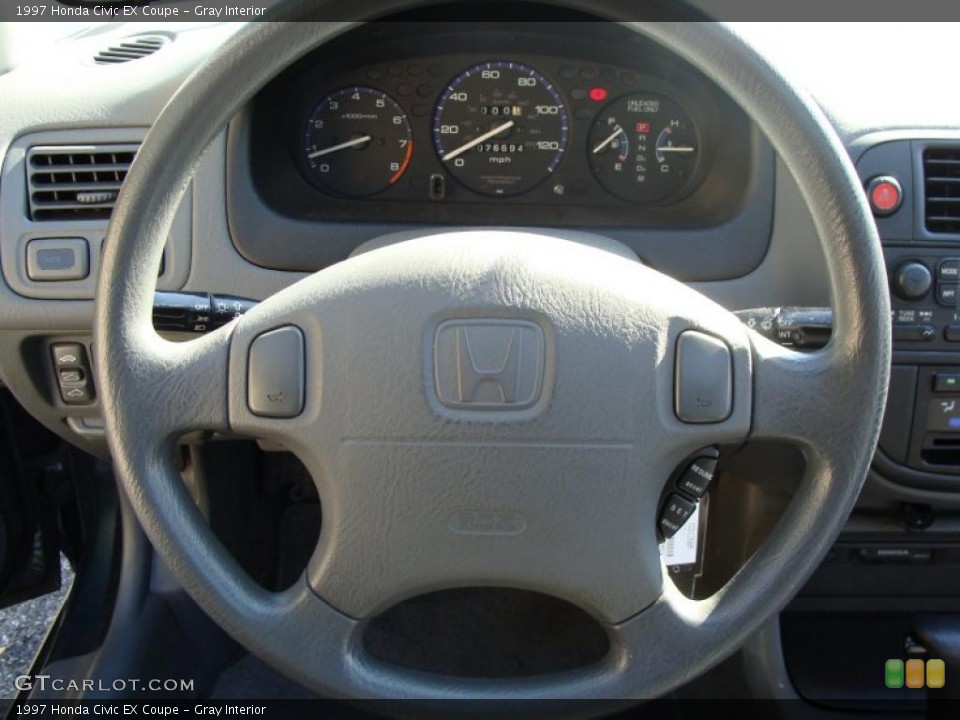 Gray Interior Steering Wheel for the 1997 Honda Civic EX Coupe #39237925