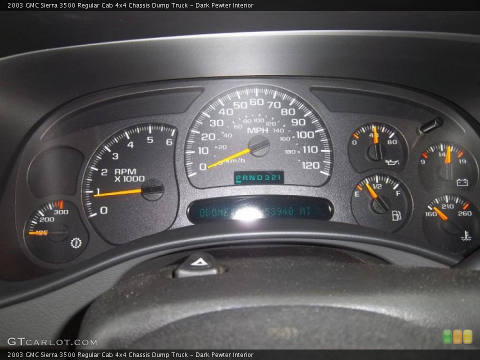 Dark Pewter Interior Gauges for the 2003 GMC Sierra 3500 Regular Cab 4x4 Chassis Dump Truck #39241254