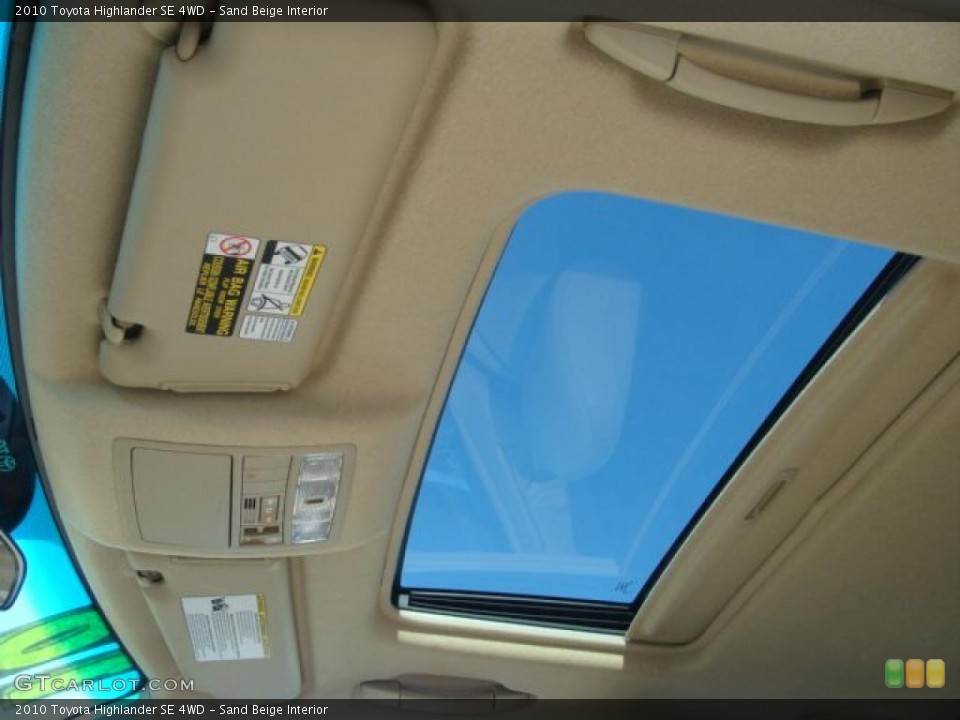 Sand Beige Interior Sunroof for the 2010 Toyota Highlander SE 4WD #39243158