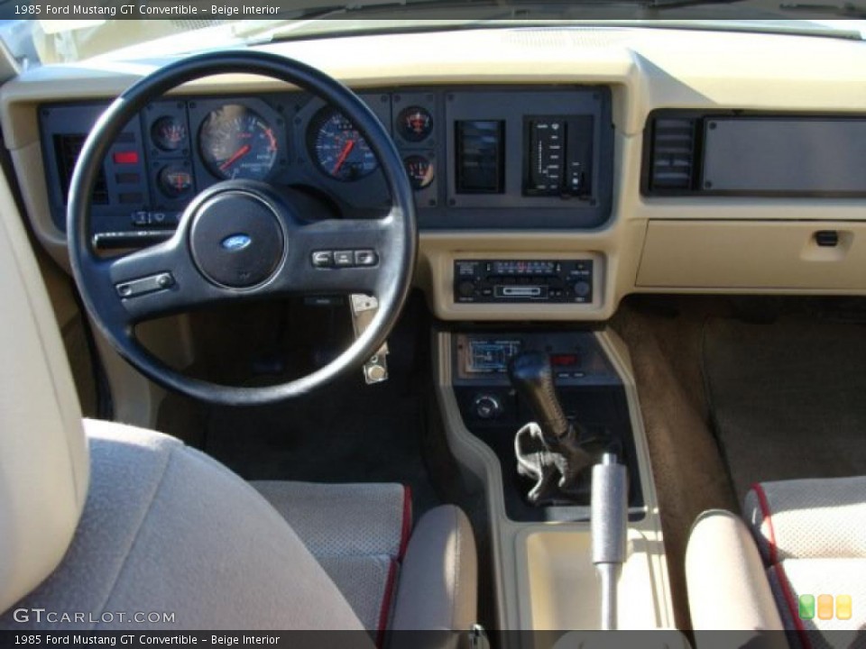 Beige Interior Dashboard for the 1985 Ford Mustang GT Convertible #39243414