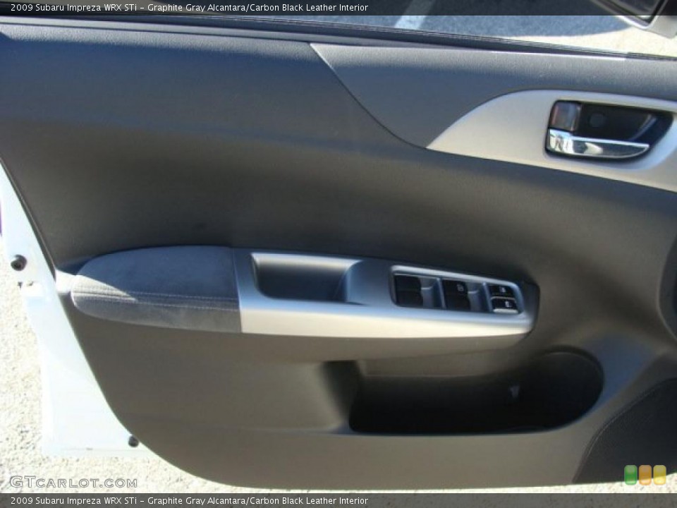 Graphite Gray Alcantara/Carbon Black Leather Interior Door Panel for the 2009 Subaru Impreza WRX STi #39243562