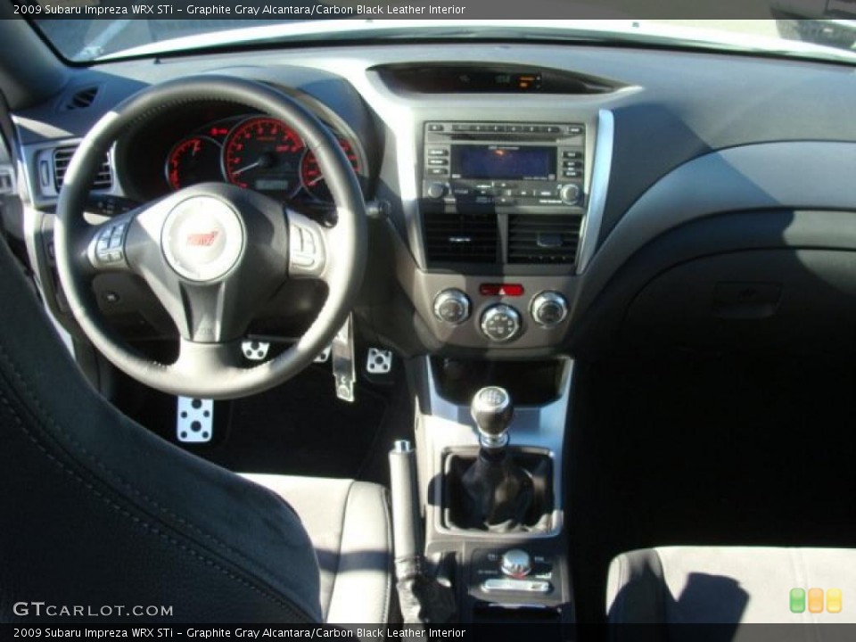 Graphite Gray Alcantara/Carbon Black Leather Interior Dashboard for the 2009 Subaru Impreza WRX STi #39243606
