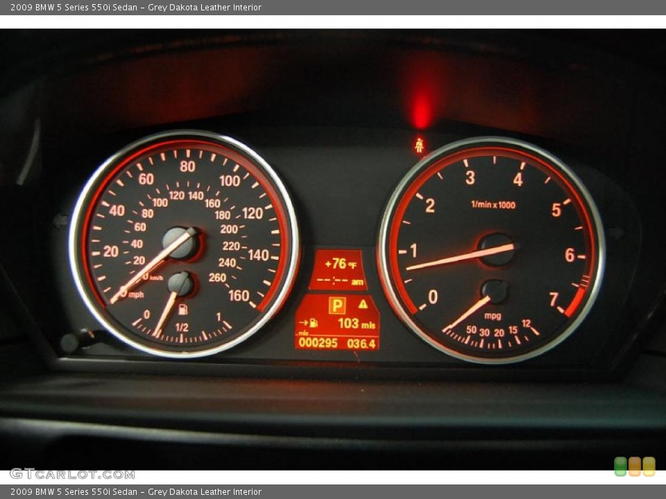 Grey Dakota Leather Interior Gauges for the 2009 BMW 5 Series 550i Sedan #39247991