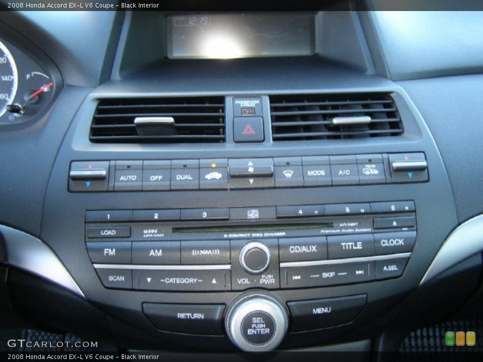 Black Interior Controls for the 2008 Honda Accord EX-L V6 Coupe #39251600