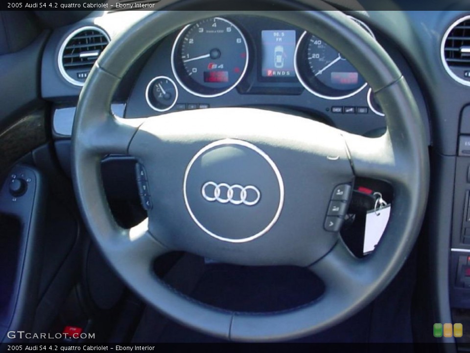 Ebony Interior Steering Wheel for the 2005 Audi S4 4.2 quattro Cabriolet #39254146