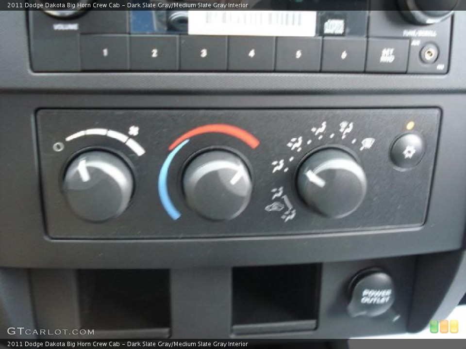 Dark Slate Gray/Medium Slate Gray Interior Controls for the 2011 Dodge Dakota Big Horn Crew Cab #39268243