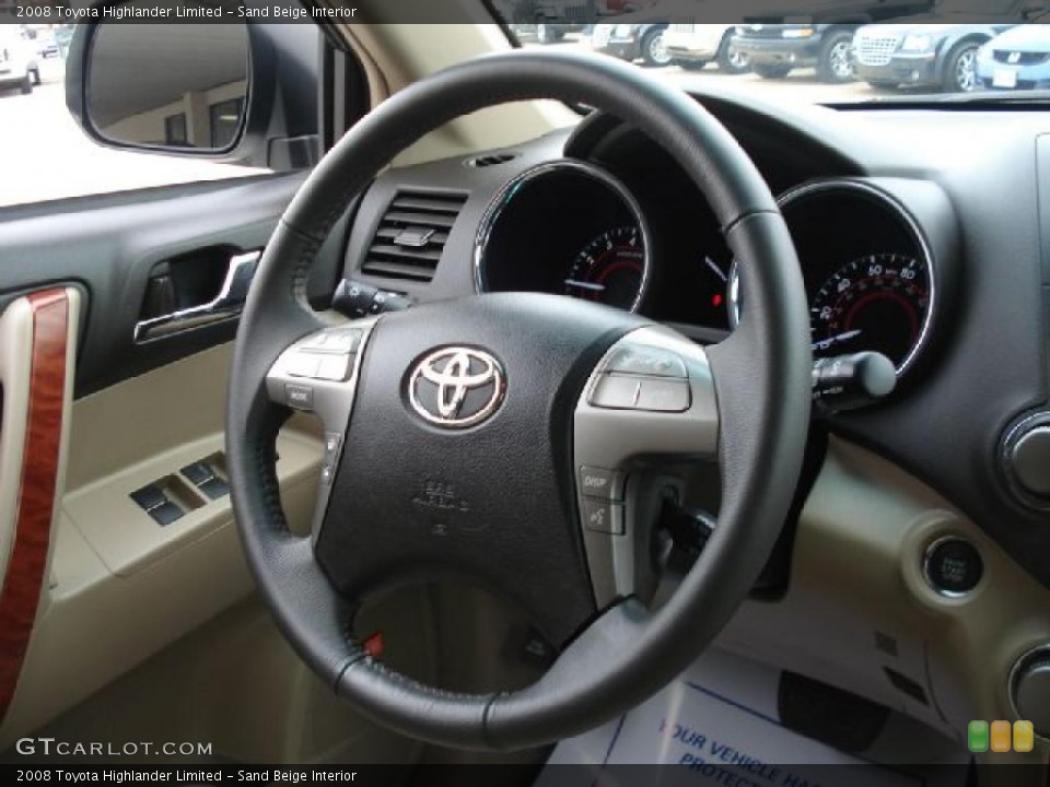 Sand Beige Interior Steering Wheel for the 2008 Toyota Highlander Limited #39271407