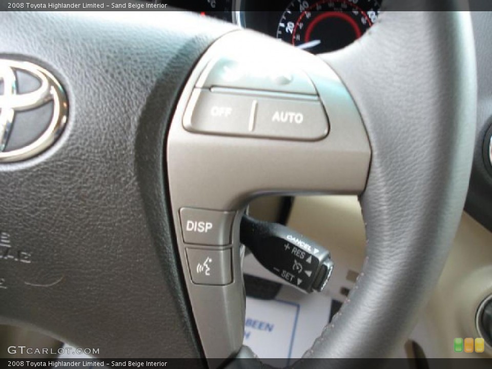 Sand Beige Interior Controls for the 2008 Toyota Highlander Limited #39271423