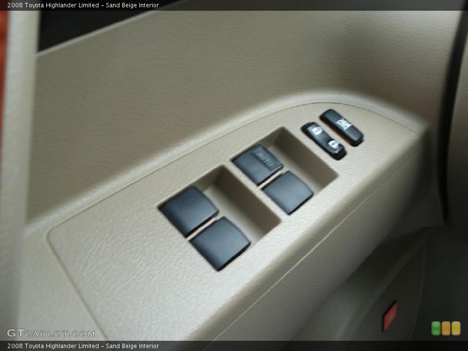 Sand Beige Interior Controls for the 2008 Toyota Highlander Limited #39271447