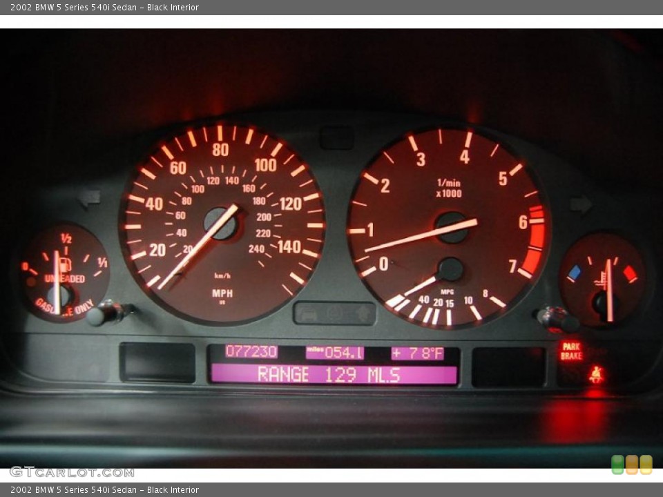 Black Interior Gauges for the 2002 BMW 5 Series 540i Sedan #39282447