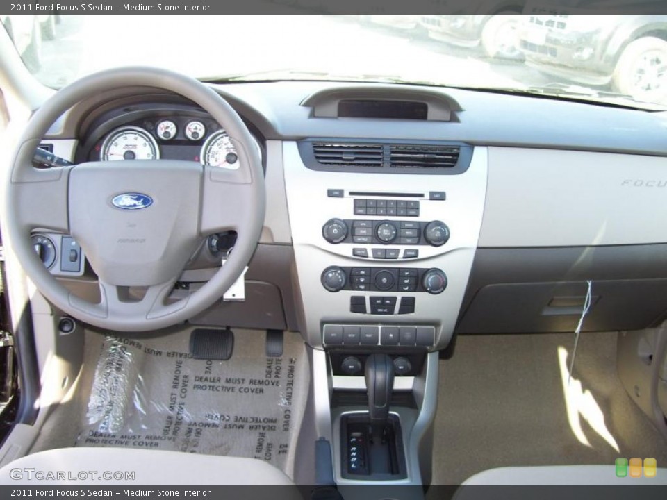 Medium Stone Interior Dashboard for the 2011 Ford Focus S Sedan #39286211