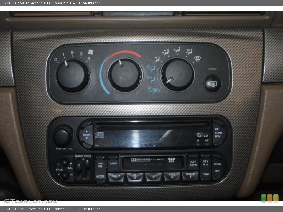Taupe Interior Controls for the 2003 Chrysler Sebring GTC Convertible #39289627