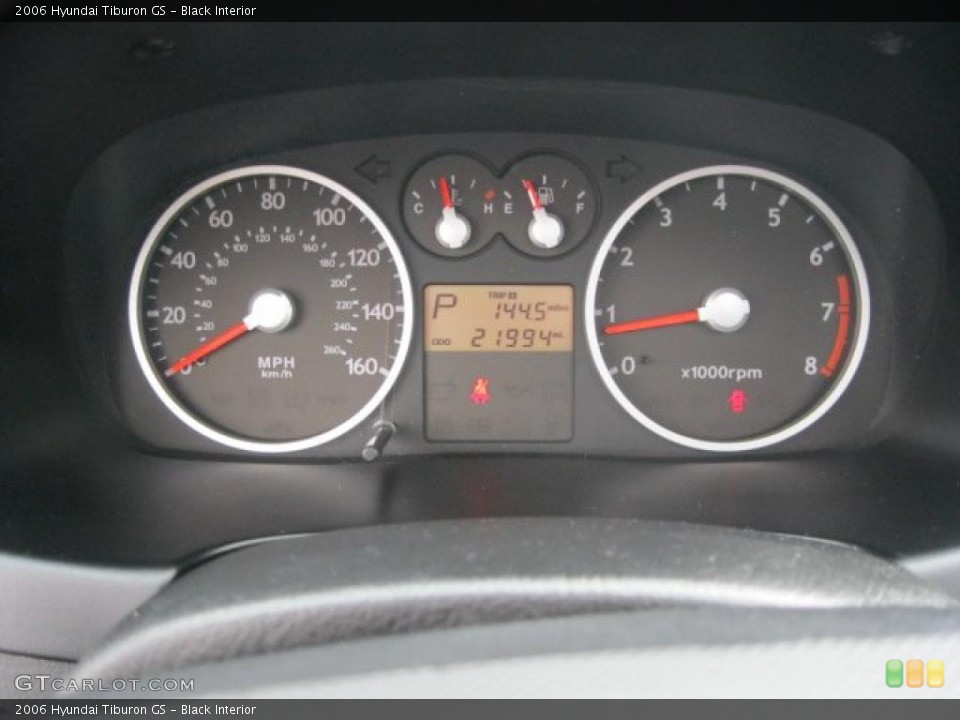 Black Interior Gauges for the 2006 Hyundai Tiburon GS #39289995