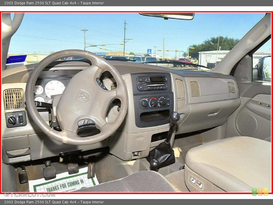 Taupe Interior Dashboard for the 2003 Dodge Ram 2500 SLT Quad Cab 4x4 #39290107