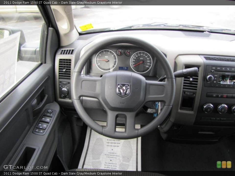 Dark Slate Gray/Medium Graystone Interior Steering Wheel for the 2011 Dodge Ram 1500 ST Quad Cab #39291919