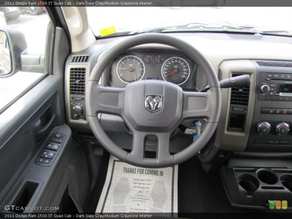 Dark Slate Gray/Medium Graystone Interior Steering Wheel for the 2011 Dodge Ram 1500 ST Quad Cab #39293367