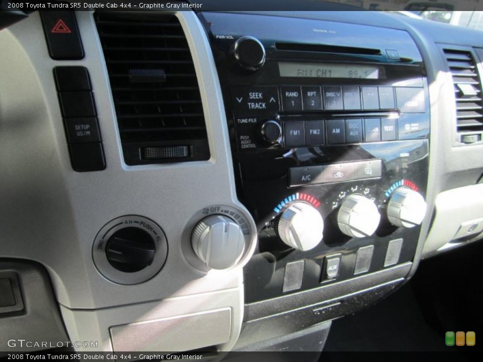 Graphite Gray Interior Controls for the 2008 Toyota Tundra SR5 Double Cab 4x4 #39294619