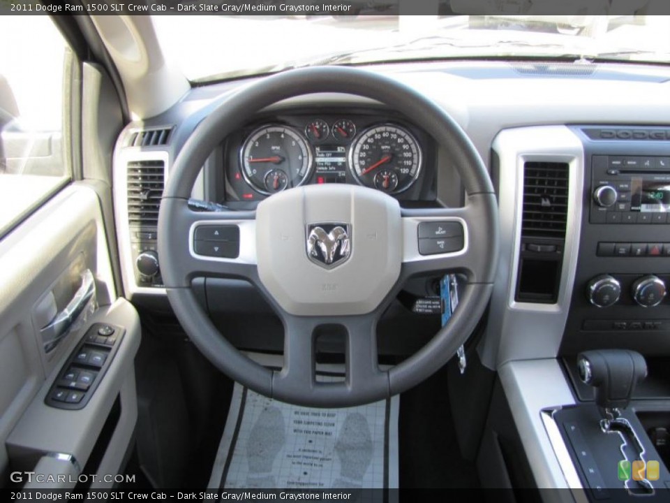 Dark Slate Gray/Medium Graystone Interior Steering Wheel for the 2011 Dodge Ram 1500 SLT Crew Cab #39296131