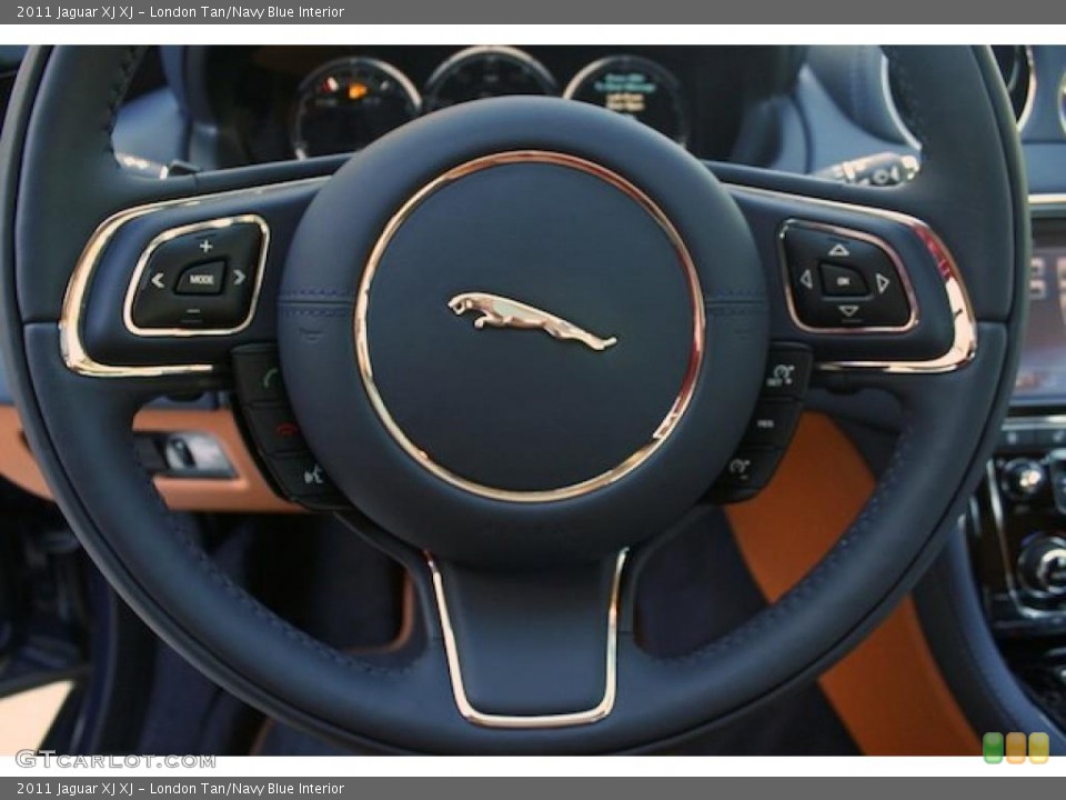 London Tan/Navy Blue Interior Steering Wheel for the 2011 Jaguar XJ XJ #39298533