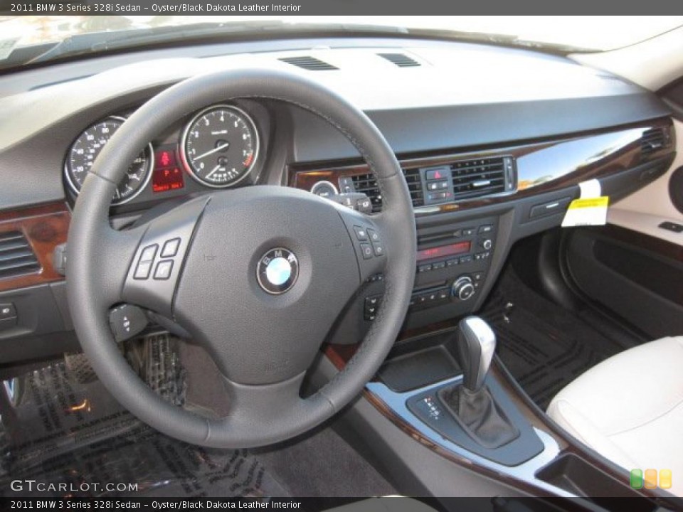 Oyster/Black Dakota Leather Interior Prime Interior for the 2011 BMW 3 Series 328i Sedan #39301257