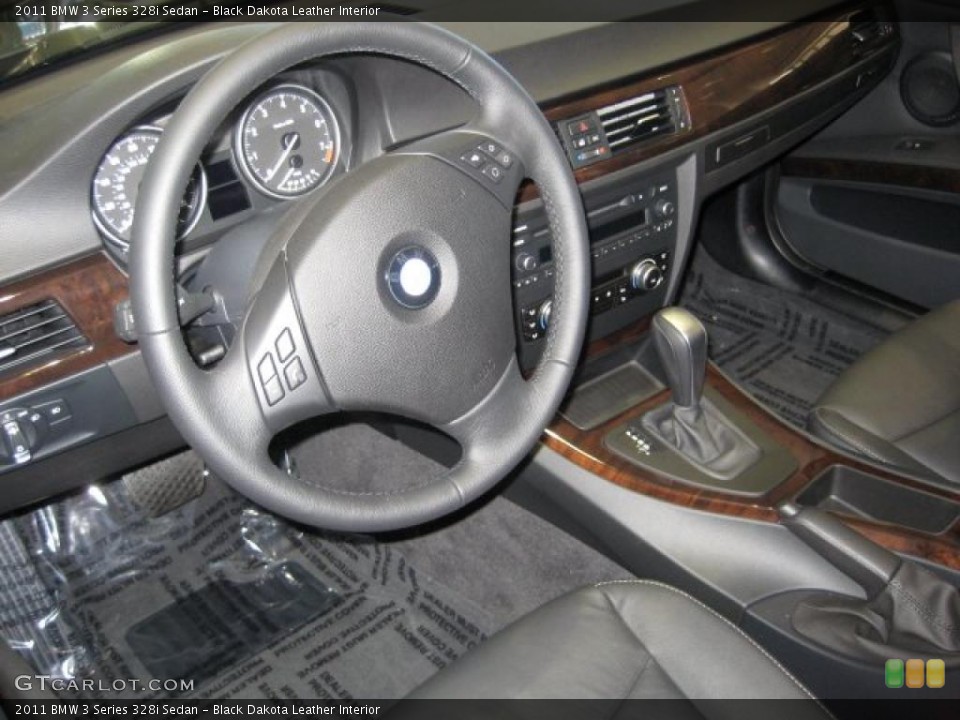 Black Dakota Leather Interior Prime Interior for the 2011 BMW 3 Series 328i Sedan #39301385