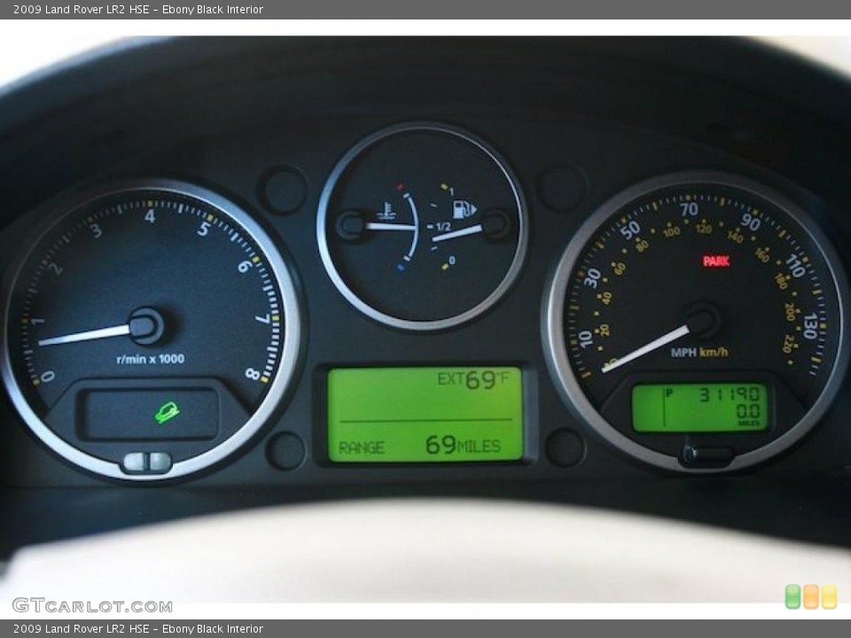 Ebony Black Interior Gauges for the 2009 Land Rover LR2 HSE #39302401