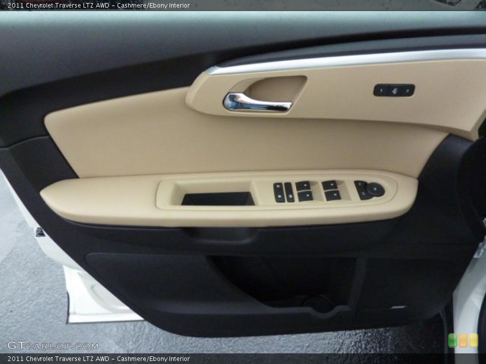 Cashmere/Ebony Interior Door Panel for the 2011 Chevrolet Traverse LTZ AWD #39309525