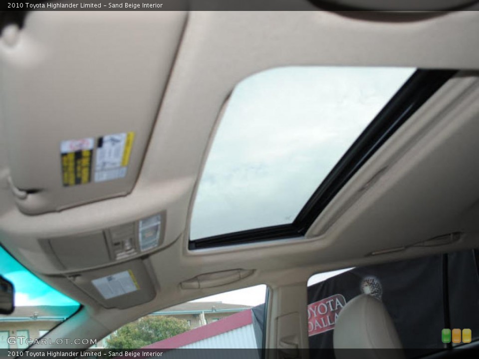 Sand Beige Interior Sunroof for the 2010 Toyota Highlander Limited #39310221