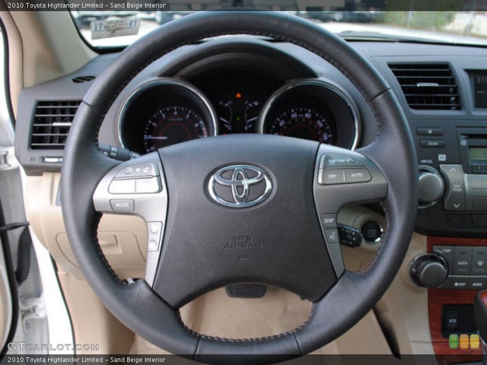 Sand Beige Interior Steering Wheel for the 2010 Toyota Highlander Limited #39310269