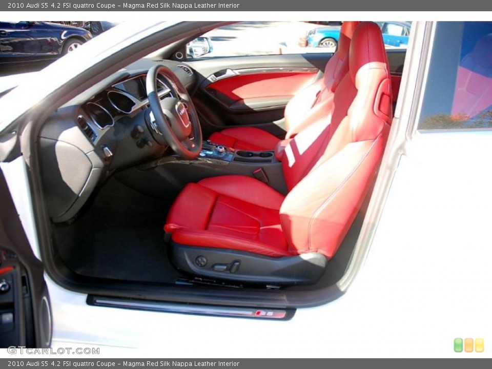 Magma Red Silk Nappa Leather Interior Photo for the 2010 Audi S5 4.2 FSI quattro Coupe #39313633