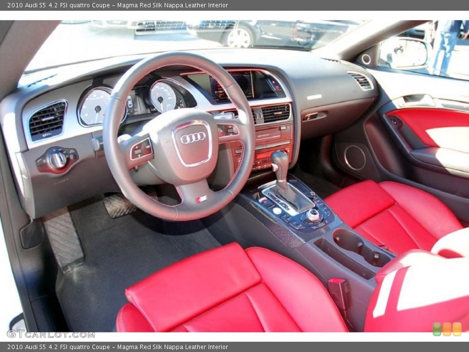 Magma Red Silk Nappa Leather Interior Prime Interior for the 2010 Audi S5 4.2 FSI quattro Coupe #39313641