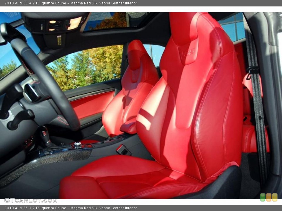 Magma Red Silk Nappa Leather Interior Photo for the 2010 Audi S5 4.2 FSI quattro Coupe #39313657