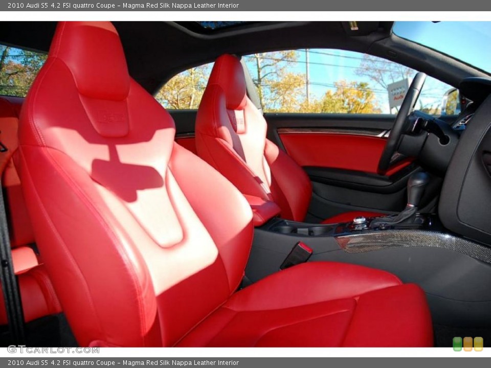 Magma Red Silk Nappa Leather Interior Photo for the 2010 Audi S5 4.2 FSI quattro Coupe #39313789