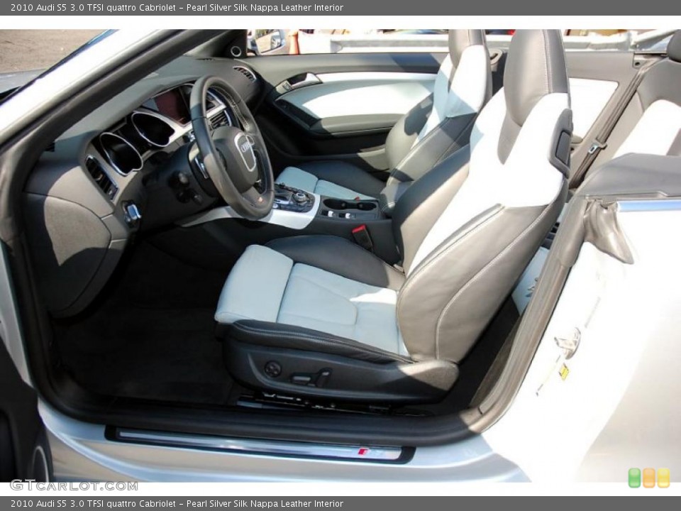 Pearl Silver Silk Nappa Leather Interior Photo for the 2010 Audi S5 3.0 TFSI quattro Cabriolet #39313961