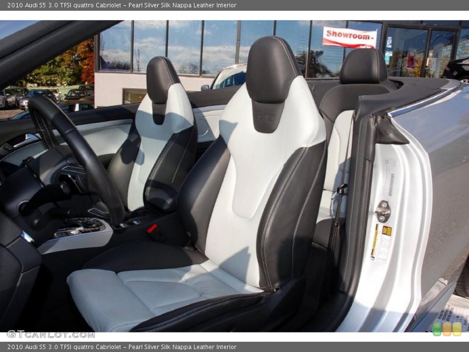 Pearl Silver Silk Nappa Leather Interior Photo for the 2010 Audi S5 3.0 TFSI quattro Cabriolet #39313985