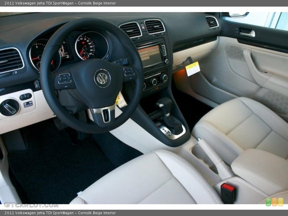 Cornsilk Beige Interior Prime Interior for the 2011 Volkswagen Jetta TDI SportWagen #39323269