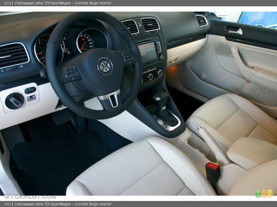 Cornsilk Beige Interior Prime Interior for the 2011 Volkswagen Jetta TDI SportWagen #39323441