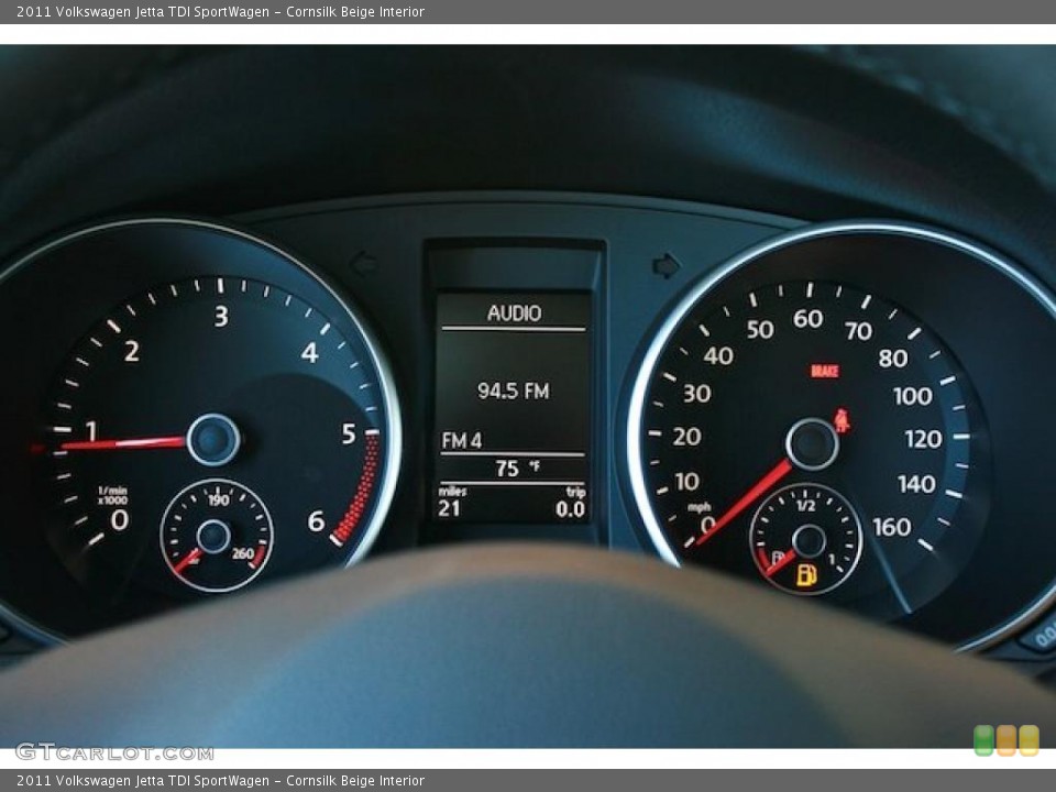 Cornsilk Beige Interior Gauges for the 2011 Volkswagen Jetta TDI SportWagen #39323485