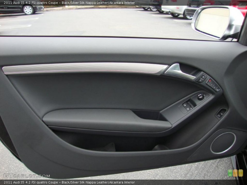 Black/Silver Silk Nappa Leather/Alcantara Interior Door Panel for the 2011 Audi S5 4.2 FSI quattro Coupe #39335232