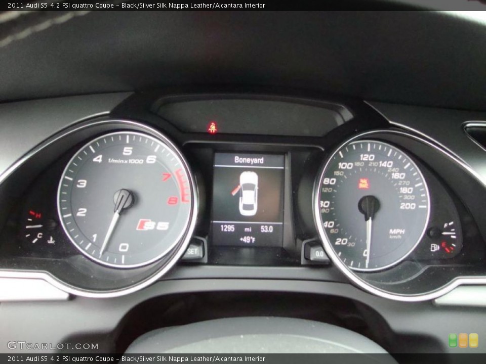 Black/Silver Silk Nappa Leather/Alcantara Interior Gauges for the 2011 Audi S5 4.2 FSI quattro Coupe #39335580